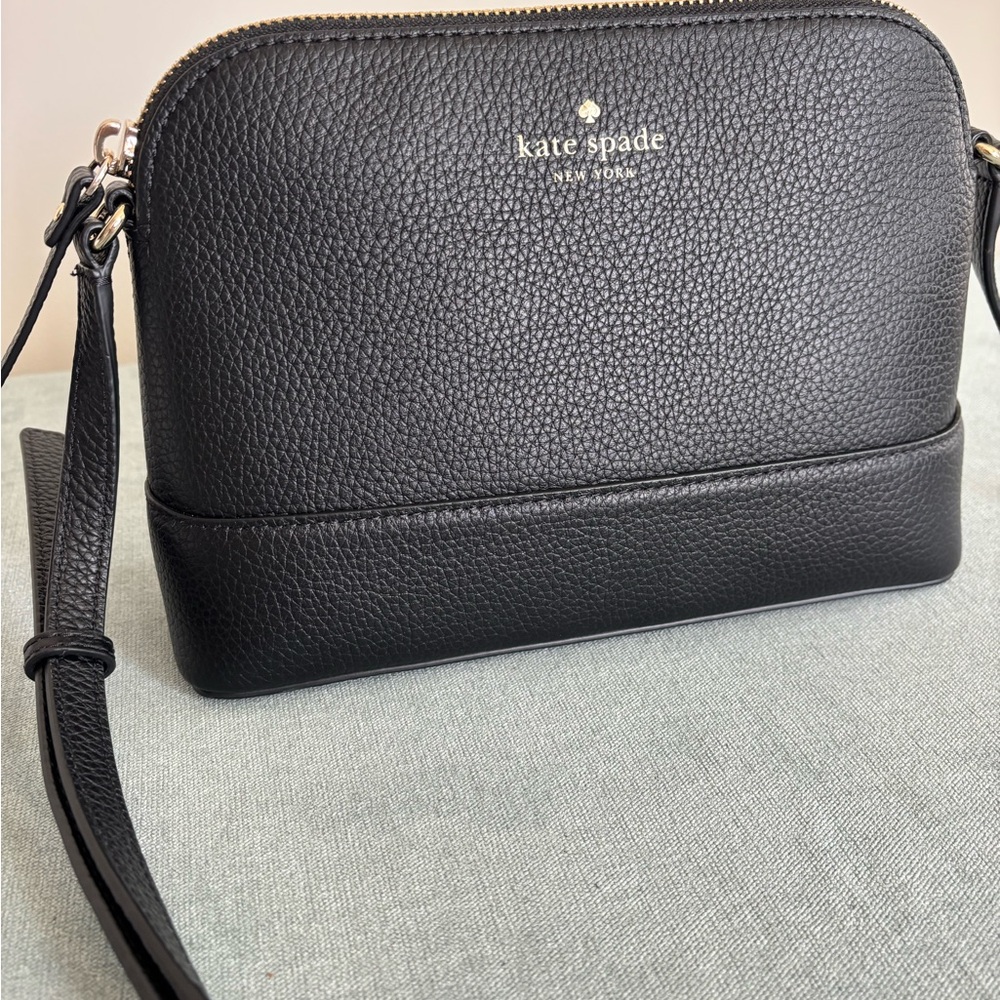 kate spade Black Pebbled Leather Dome Crossbody